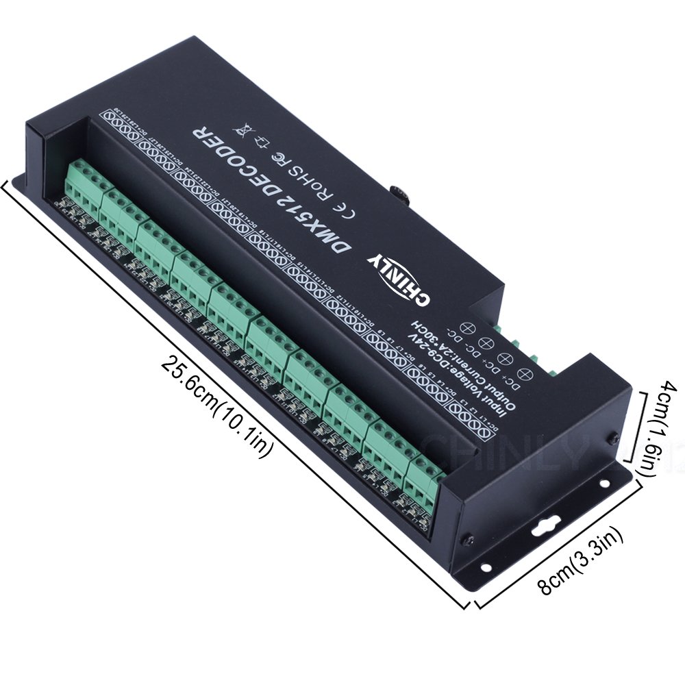 CHINLY 30 channel DMX 512 RGB LED strip controller dmx decoder dimmer