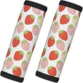 FEODOXO Luggage Handles Wrap Grips 2 PCS - Cute Strawberry | Easy to Disassemble Grip Soft Protective Wraps, Multi-use for Suitcase, Backpack Shoulder and Car Door Handles