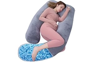 Shredded Memory Foam Body Pillow, Pregnancy Pillows for Sleeping, Maternity Pillow for Pregnant Women, Memory Foam Filling U 
