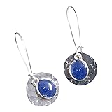 Handmade Lightweight Silvertone Small Cobalt Blue
