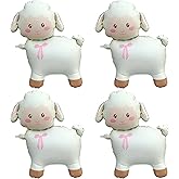 Stand Sheep Balloons Animal Party Decorations(Standing Non Floating) | 4 Pcs Cute Lamb Balloons Baby Shower Birthday Farm Animal Theme Fun Party Supplies for Kids