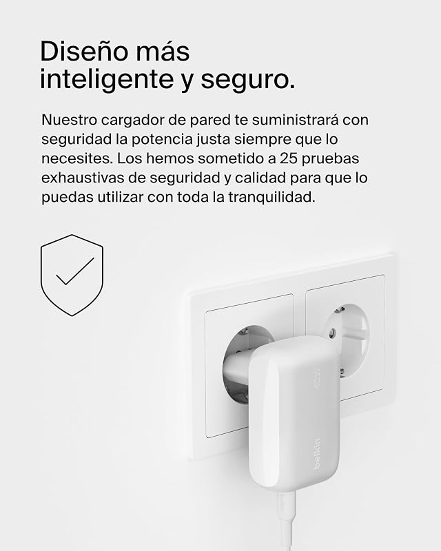 BoostCharge Cargador de Pared Doble 42W con Puerto USB-C y USB-A