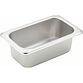 Winco 1/9 Size Steam Pan, 2 1/2-Inch, Stainless Steel, 2.5" Deep