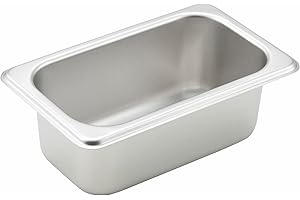 Winco 1/9 Size Steam Pan, 2 1/2-Inch, Stainless Steel, 2.5" Deep