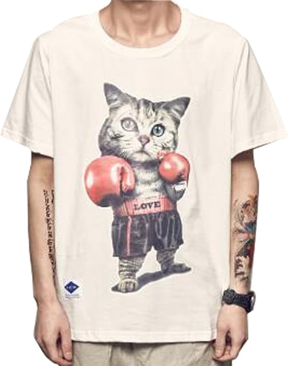 Amazon Shengao夏 メンズ 半袖 大きい サイズ ｔシャツ カジュアル アニメ カートゥーンプリント 薄手 半袖 無地 修身 プリント Tシャツ 円襟 カッコイイ おしゃれ Tシャツ ブランド Tシャツ カットソー 通販