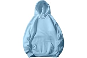 KICILVS Oversized Sweatshirt for Women Long Sleeve Drop Shoulder Hoodie with Kangaroo Pocket Lightweight Casual Pullover