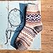 NXET Pack of 5 Womens Vintage Style Thick Wool Warm Winter Crew Socks Chrismas Socks