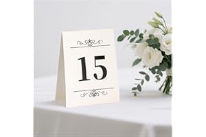 AHAPEGO Wedding table numbers 1-20, Double Sided Self-Standing Table Number Tent Cards for Wedding Reception Restaurant Anniversary Baby Shower Party Event Celebrations
