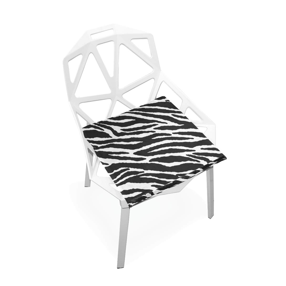 TSWEETHOME Comfort Memory Foam Square Chair Cushion Seat Cushion with Animal Skins Zebra Print Chair Pads for Floors Dining Office Chairs