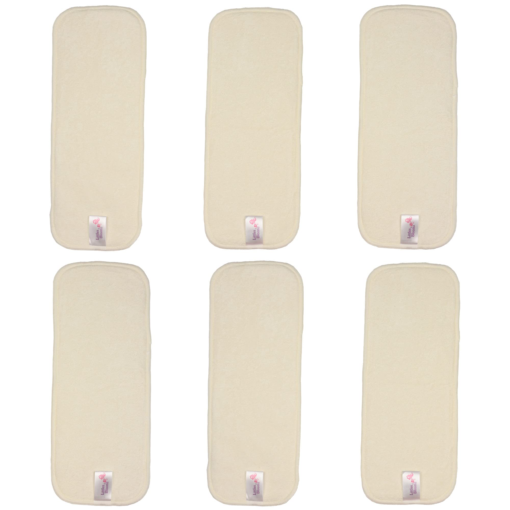 Littles and Bloomz 6 Bamboo Reusable Nappy Insert Cloth Diaper Booster, BB6