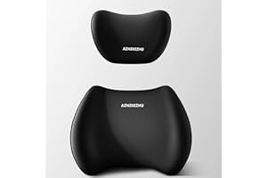 AZNZKEZHU 2025 Car Headrest & Lumbar Support Cushion, Headrest and Backseat, Car Lumbar Support Pillow and Car Neck Pillow Kit, Ergonomic Car Seat Headrest & Lumbar Cushion for Neck Back Pain Relief (Black)
