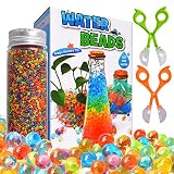 ANEY Water Beads Kits Rainbow Mix 30,000 Beads Growing Balls, Jelly Water Gel Beads for Spa Refill, Kids Sensory Toys, Vases, Plant, Wedding and Home Décor, Updated Package with 2 Scoops
