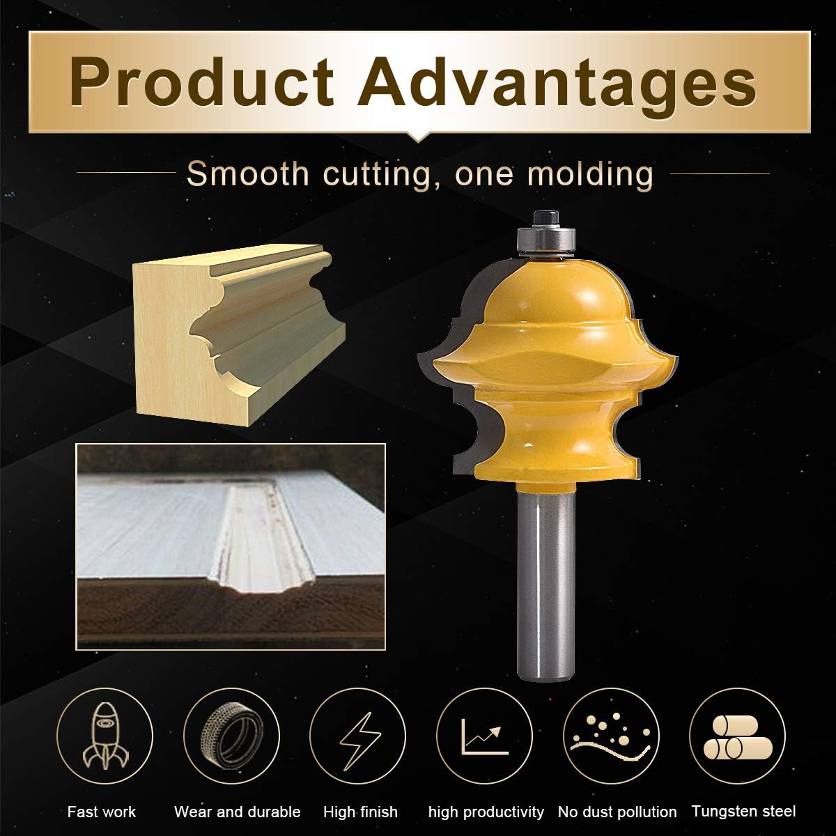 KATUR Classical and Bead Molding and Edging Router Bit, Multi-Profile Bit with 1/2 Inch Shank - Image 4