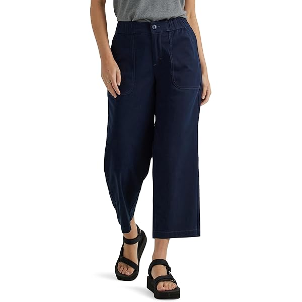 KHOKI　\"Wide-leg cropped pants 　col.Navy Beverly Navy Cropped Wide-Leg Pants for Women – Classic Six