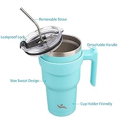 Konokyo 30 oz Tumbler with Handle and 2 Straw 2