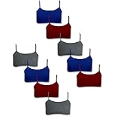 DChica Sports Bra, Training Bra for Girls Soft to Skin Non-Padded Double Layer Cotton Everyday Bralettes for Teens Pack of 10