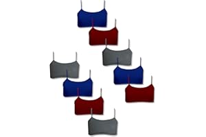 DChica Cotton Girls Training Bras with Single Front Layering for Teens, Value Sports Bra Pack of 10