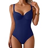 B2prity Bathing Suit for Women Slimming Push Up One Piece Swimsuit Lace Up Back Color Block Swimwear