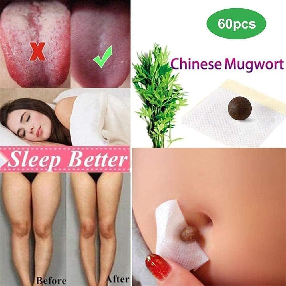 Mugwort Navel Sticker,Herbal Slimming Waist Pellet for Women and Men,Natural Herbal Chinese Medicine Belly Sticker: Kitchen & Dining