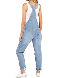 luvamia Women's Casual Stretch Adjustable Denim Bib