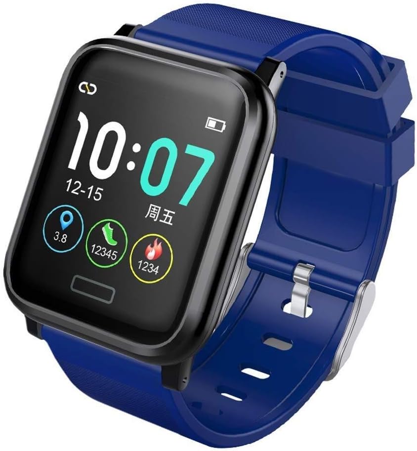 Fitness tracker Fitness Tracker, B1 Smart Watch IP68 Watertight 1.3 Colorful Screen Dynamic Interface Display Tracker Blood Pressure Heart Rate Blood Oxygen Monitoring and Sports Record(Blue) Heart ra
