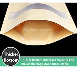 Kraft Paper Bags With Matt Window And Zip Lock