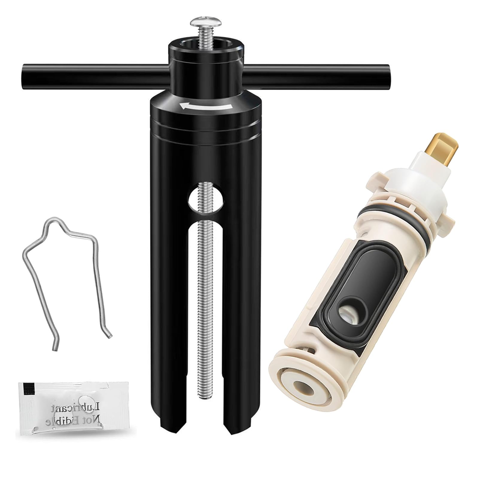 Photo 1 of 1222 Replacement Cartridge with Removal Tool 104421U for Moen, Compatible with One Hanlde Posi Temp Shower Faucet, Bathtub Shower Valve Parts and Removal Tool, Brass and Plastics