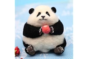 BKDRL Needle Felting Kit Panda Needle Felt Needle Felting Kits for Beginners Includes All Tools and Instructions (Apple)