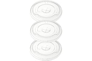 DHG PROFESSIONAL Clear PET Flat Straw Slot Lid, 107mm Diameter, (Case of 500 Count)