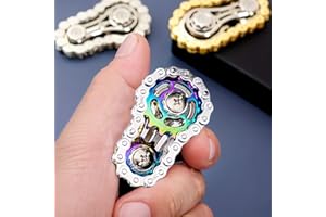 Colorful Bike Chain Gear Fidget Spinner,Metal Mechanical EDC,Stress Relief Hand Spinner for Office,ADHD, Anxiety Manual-Back-