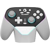 GameSir Super Nova Wireless Gaming Controller for PC/Switch/iOS/Android, Hall Effect Stick &amp; Trigger, RGB Lighting, Swappable ABXY, Detachable Faceplate, 1000mAh with Charging Dock - Black&amp;White&rdquo;