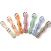 PandaEar 7 Pack Silicone Baby Feeding Spoon, Baby Led Weaning | Toddler Infant Feeding Spoon First Stage, BPA Free