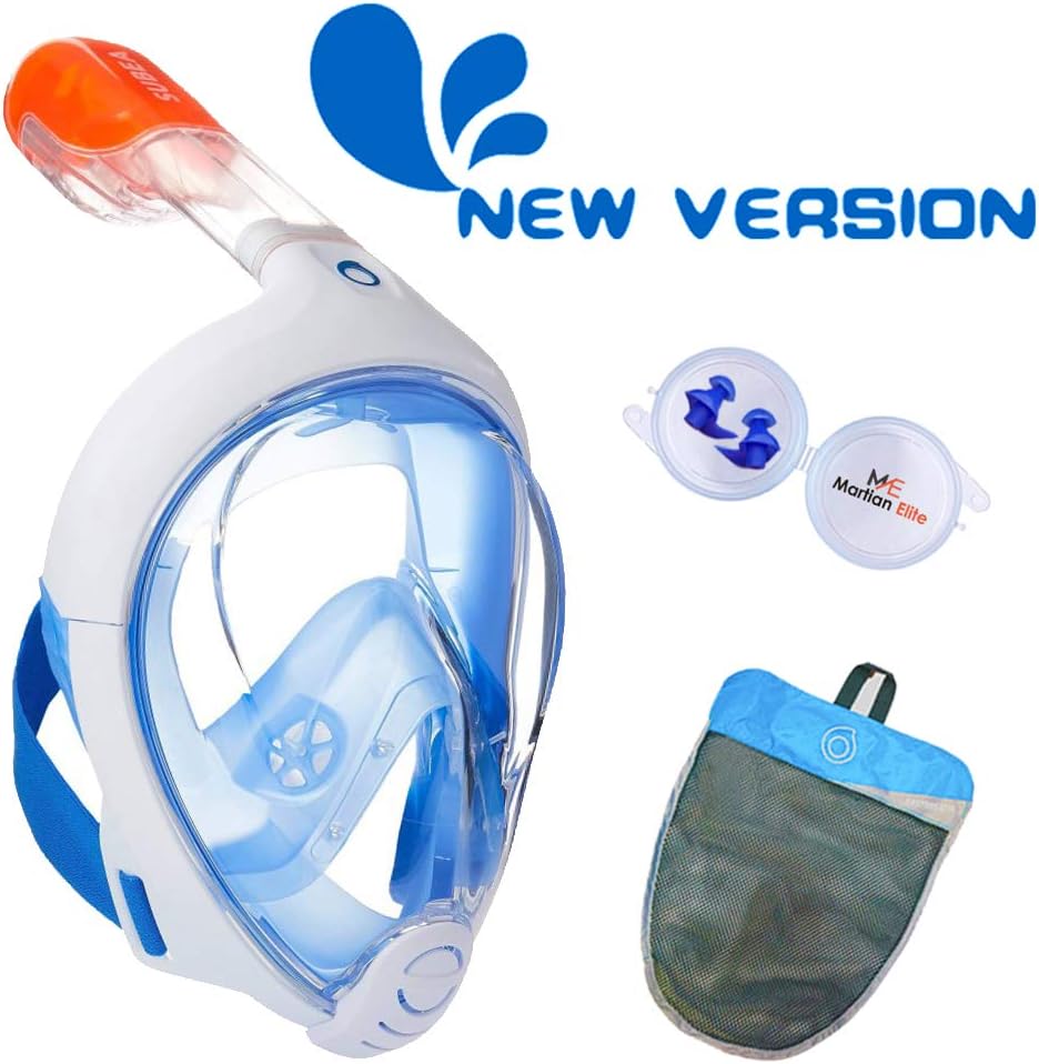 ME MARTIAN ELITE Tribord/Subea Easybreath (New Version) Full Face Snorkel Mask with Waterproof earplug, Enhanced Anti-Fog and Anti-Leak