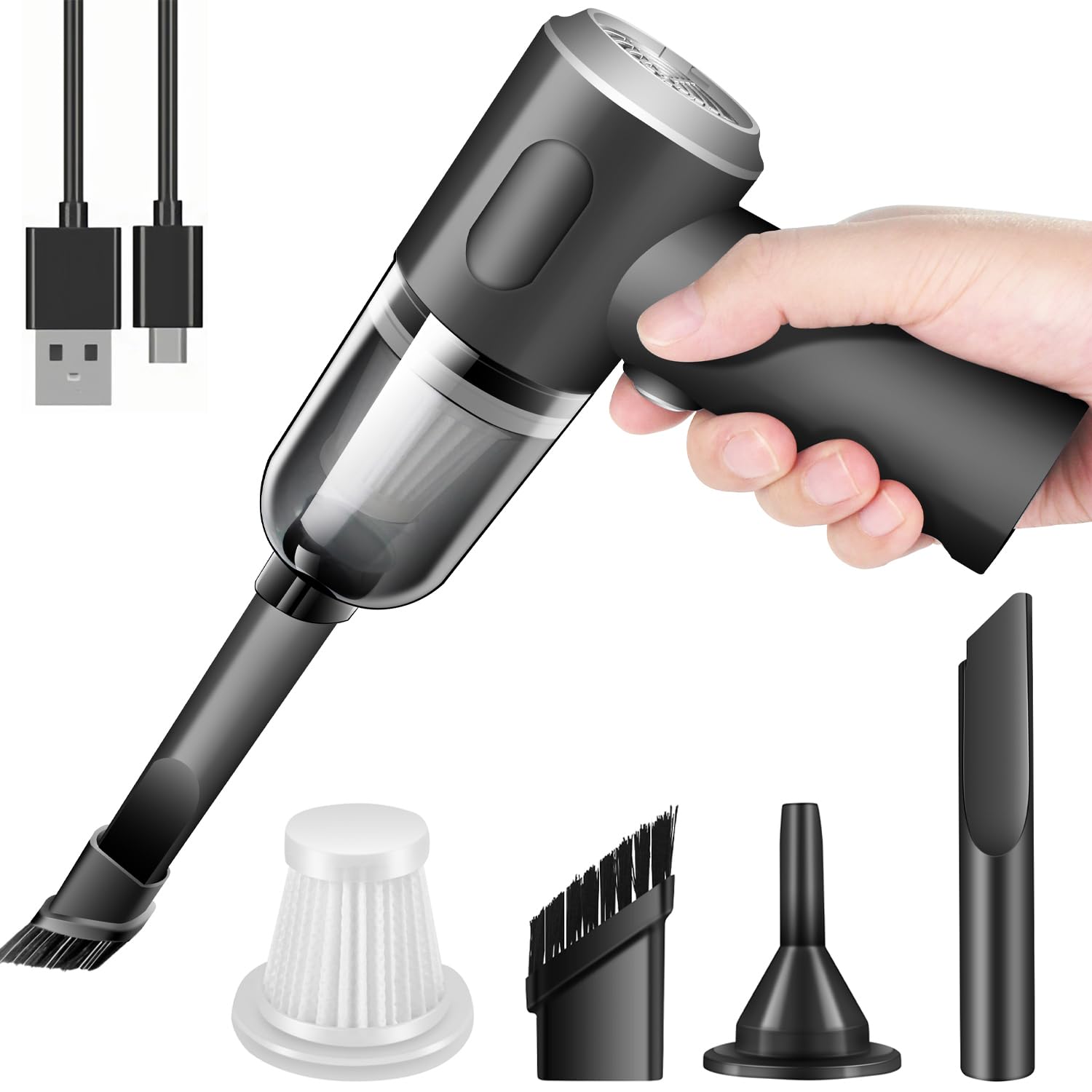 Photo 1 of YUNYILAN Wireless Handheld Car Vacuum Cleaner High Power Rechargeable Household Mini Vacuum, Vacuum for Desk, Home and Office Dust Cleaning, Protable Vacuum Cleaner for Car