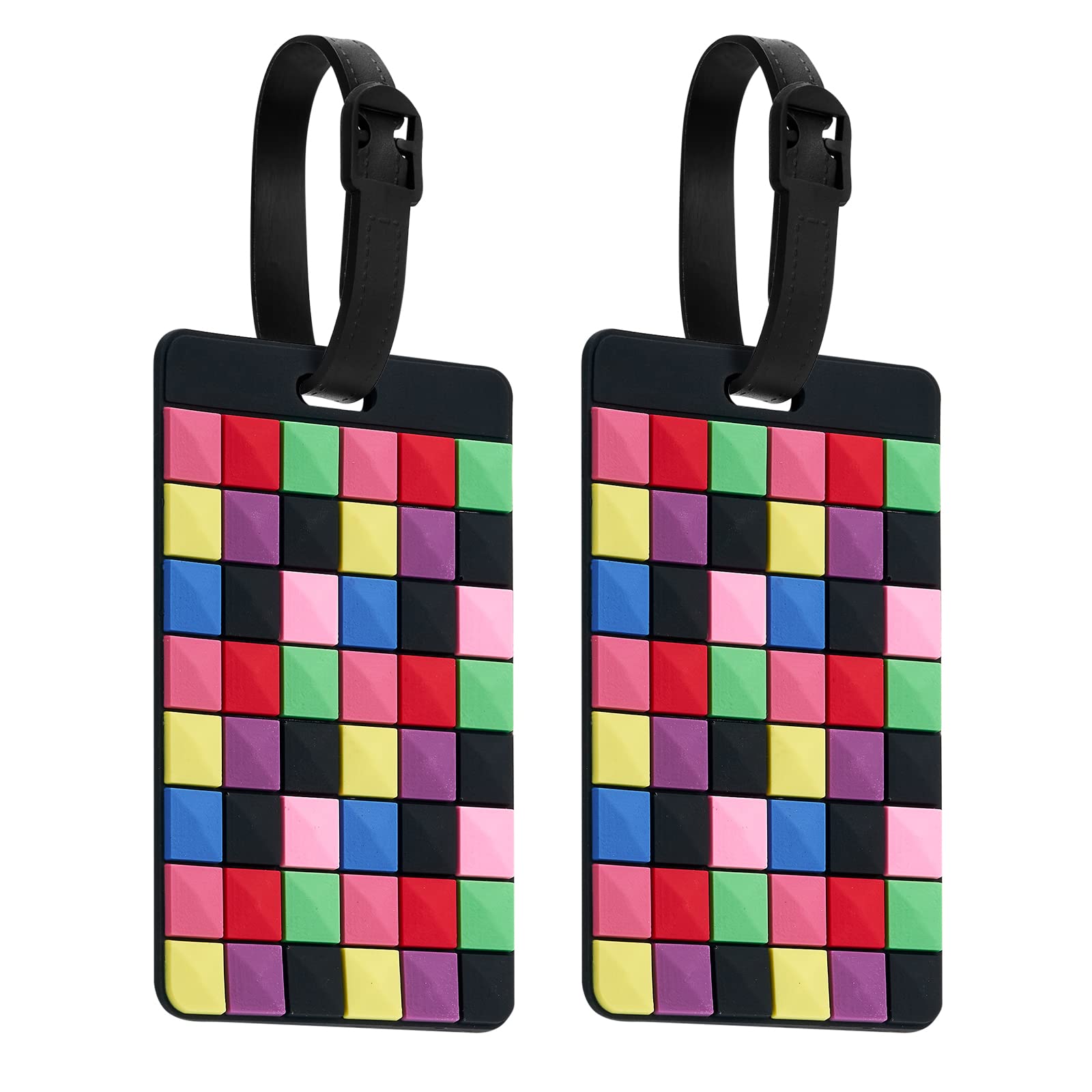 ZOUIQSS Luggage Tags Pack of Two,Baggage Tags Suitcase ID Labels Business Card Holder/Travel ID Bag Tag(Diamond)