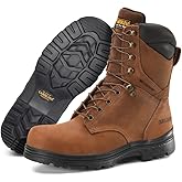 Carolina Surveyor 8" Waterproof Steel Toe Leather Work Boots for Men, EH Rated, Slip & Oil Resistant, Durable EVA Footbed