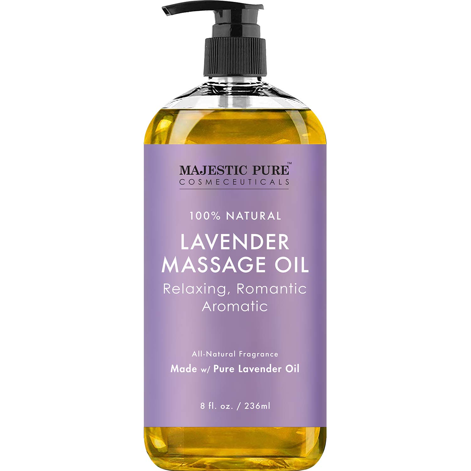 MAJESTIC PURE Lavender Massage Oil For Men and Women - Great For Calming, Soothing and to Relax - Blend of Natural Oils For Therapeutic Massaging and Aromatherapy - 8 fl oz.   : Beauty