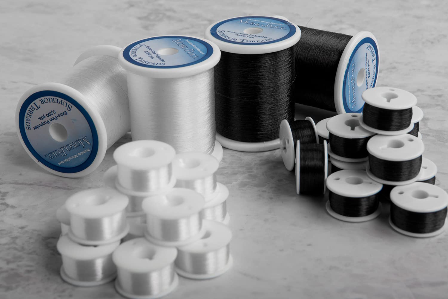 Superior Threads - Monopoly Reduced-Sheen Polyester Thread for Quilting and Invisible Applique, Smoke, 2,200 Yds.