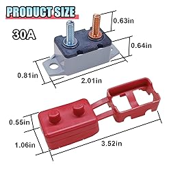 2PCS DC 12V-24V Automatic Reset Circuit Breaker