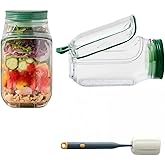 2025 New Side-Opening Salad Jar - Leakproof Mason Jar Container, Dishwasher Safe, All-in-One Meal Prep Solution for Fresh Lunches On-the-Go (1PC)