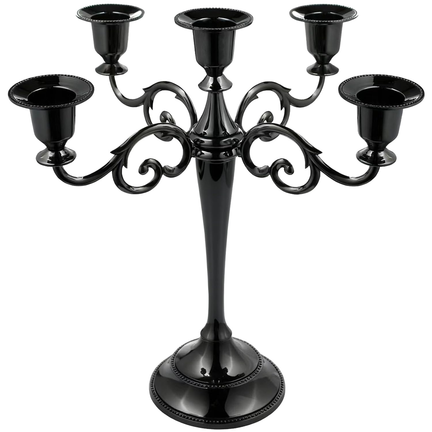Metal Candelabra Candle Holders 5 Arms for Taper Candles, Candlestick Holders 10.24 inch Tall, Vintage Candle Sticks Holder for Christmas Halloween Wedding Event Table Centerpiece