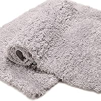 Bonzy Home Bathroom Rug Non Slip Bath Mat 32 x 20inch Water Absorbent Soft Microfiber Shaggy Bathroom Mat Machine Washable Bath Rug for Bathroom Thick Plush Rugs for Shower 1pc (Gray)