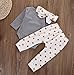 Lily.Pie Baby Girls 3pcs Outfits Bodysuits with Sweetheart Leggings Headband Toddler Clothes (12-18M, Sweetheart)