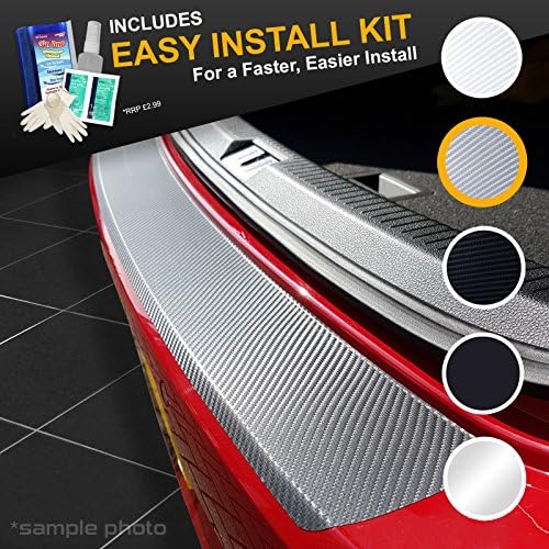 carmats4u Grey Carbon Vinyl Bumper Lip Protector/Self Adhesive/Easy Install Kit Included