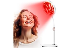 Devowellte Red Light Therapy for Face and Neck with Adjustable Height Stand, Upgrated 3-in-1 Chip Designed Infrared Light Therapy Lamp, 100 LEDs 660nm＆850nm Deep Red Light Therapy Lamp for Sk-in,Pa-in