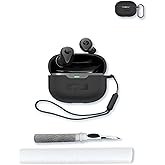 Case for Raycon Everyday Earbuds,Soft Protective,BOVUGAC Silicone Case Cover for Raycon Everyday Earbuds (2024 Edition) with Keychain & Cleaning Kit & Lanyard-Black