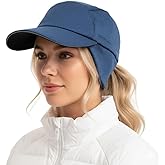 TOP-EX Waterproof Safety Reflective Ponytail Baseball Cap with Ear Flaps Lining for Women Running Outdoor Snow M/L