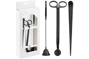 Candle Wick Trimmer, AJulyBee Candle Snuffer Extinguisher Wick Cutter and Wick Dipper with Gift Package, 3 in 1 Candle Accessories Set (Black)