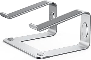 LORYERGO Laptop Stand for Desk, Laptop Riser Computer Stand for Laptop, Ergonomic Laptop Stand Desk Holder Elevator Compatible with Most 10 to 15.6 Inches Laptops, Silver
