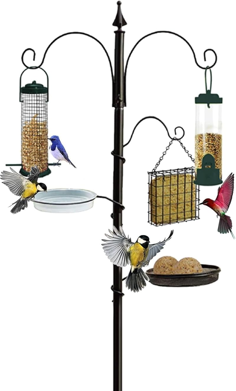 Pelle & Sol Bird Feeder Station with 3 Feeders 2 Dishes Garden